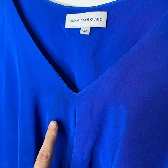 Amanda Uprichard Blue Tank Ruffle Dress - Picture 2 of 8